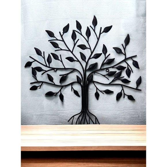 Rustic Brown Metal Tree Wall Decor Sculpture - Picture 5 of 7